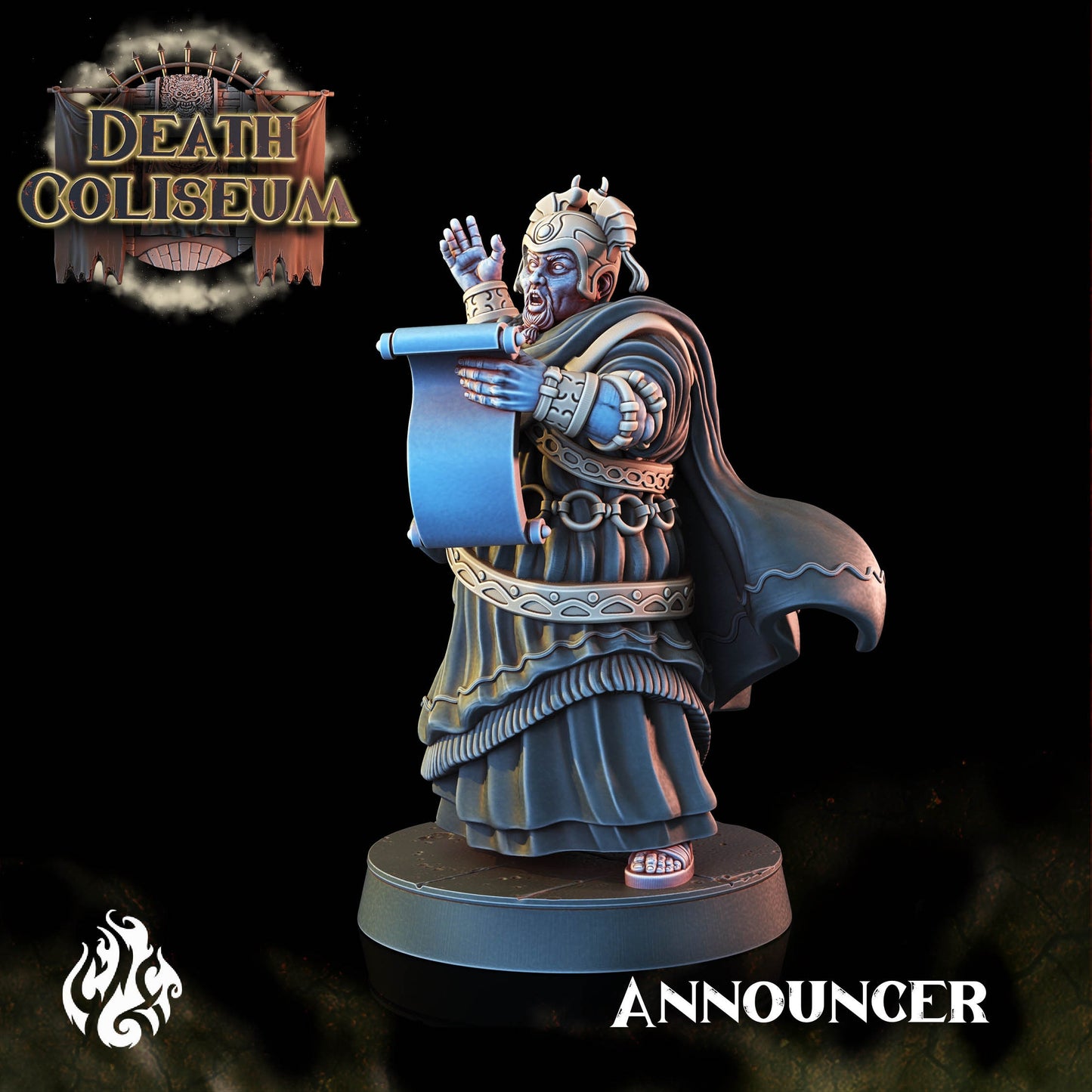 Announcer from "Death Coliseum" by Crippled God Foundry Miniatures