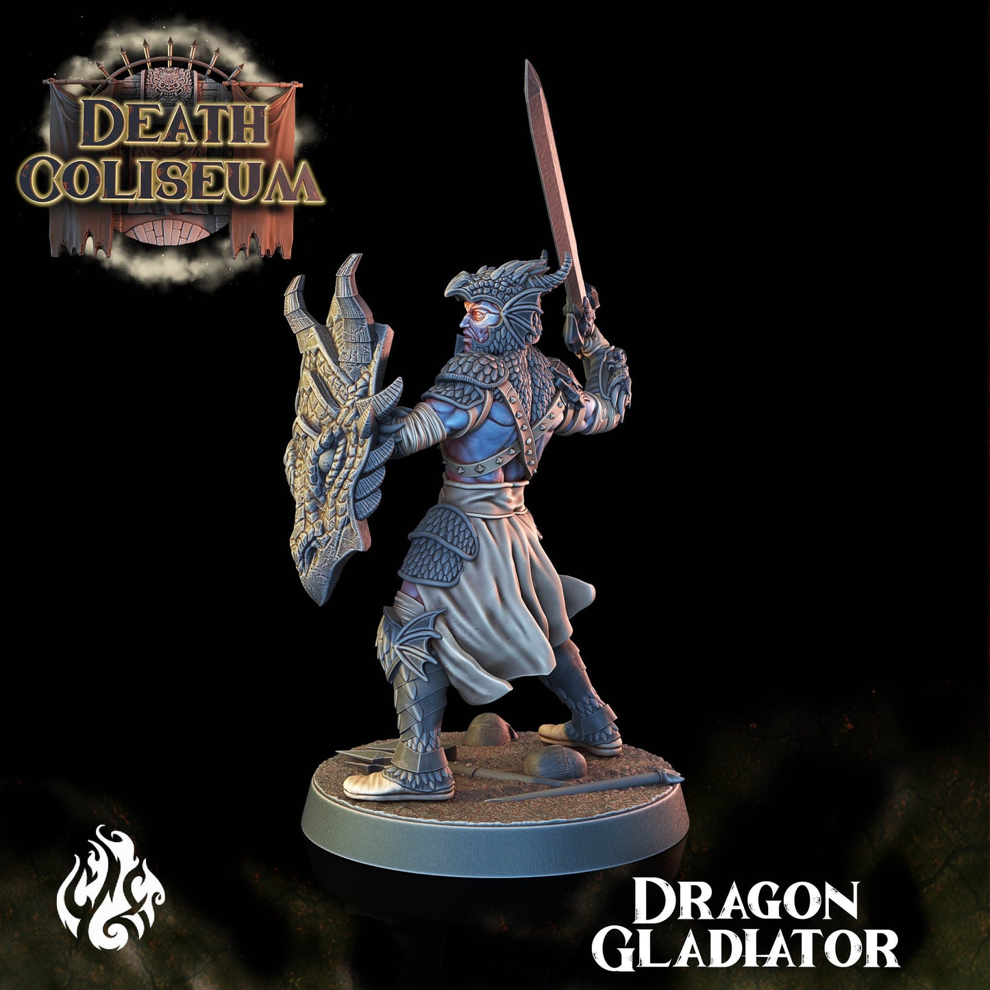 Dragon Gladiator from "Death Coliseum" by Crippled God Foundry Miniatures