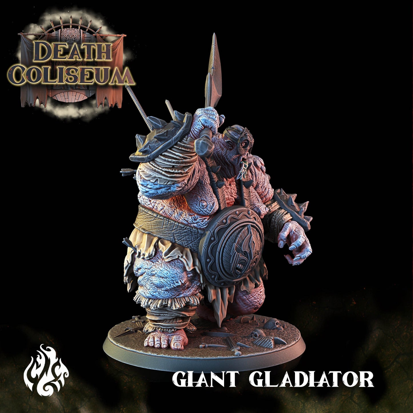 Giant Gladiator from "Death Coliseum" by White Werewolf Tavern Miniatures