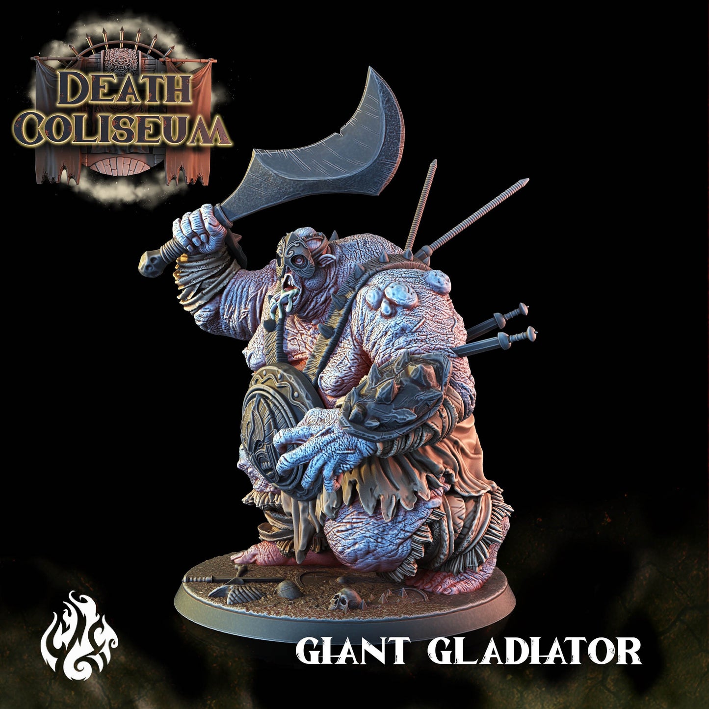 Giant Gladiator from "Death Coliseum" by White Werewolf Tavern Miniatures