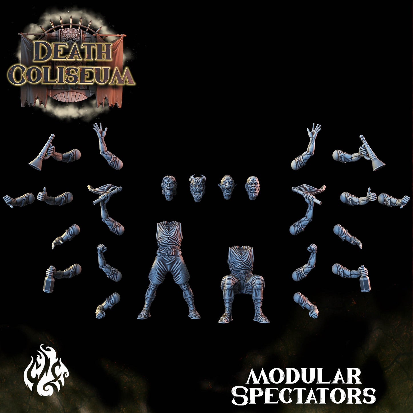 Spectators from "Death Coliseum" by Crippled God Foundry Miniatures