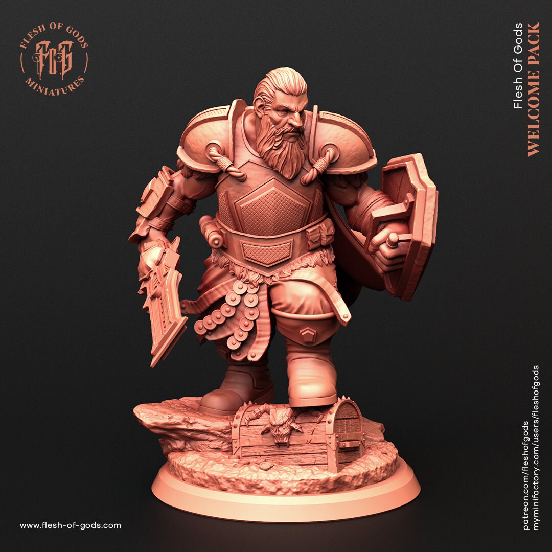 Dwarf Warrior by Flesh of Gods Miniatures