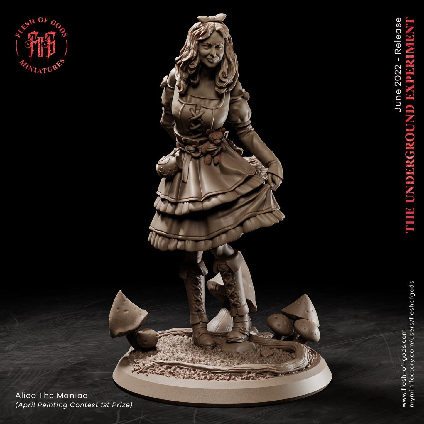 Alice the Maniac from "Underground Experiment" by Flesh of Gods Miniatures