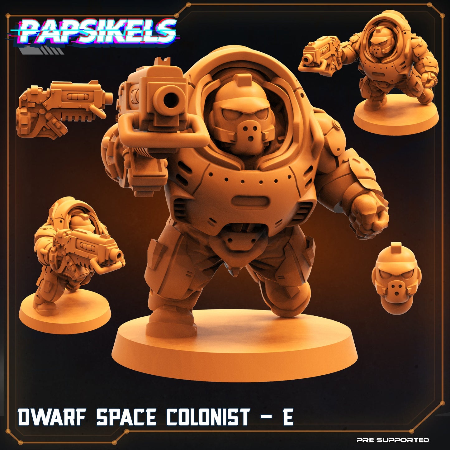 Dwarf Space Colonist Squad from "Skull Hunters" by Papsikels Miniatures