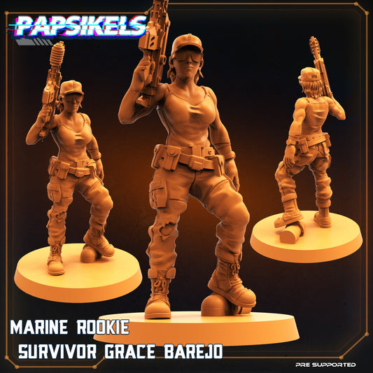 Marine Rookie Survivor Grace from "Skull Hunters" by Papsikels Miniatures