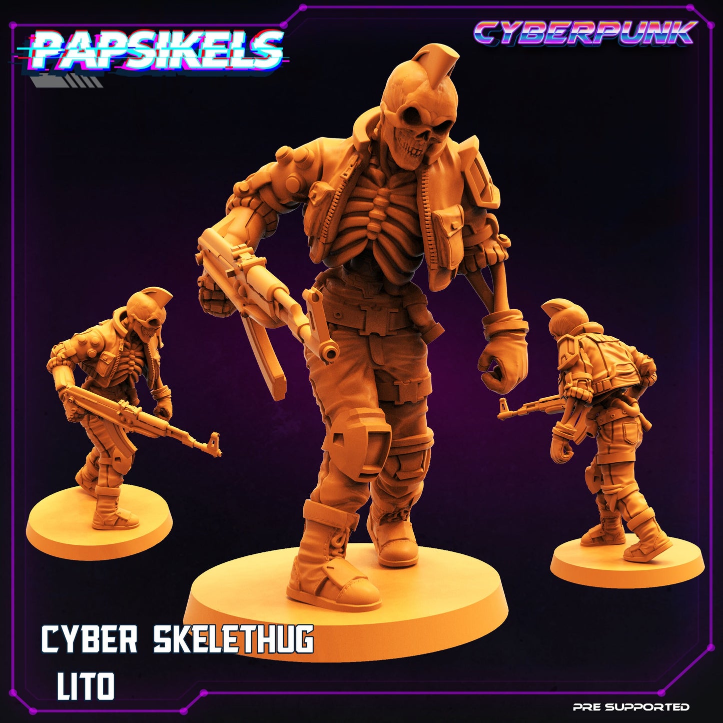 Cyber Skelethugs from Papsikels Cyberpunk Miniatures