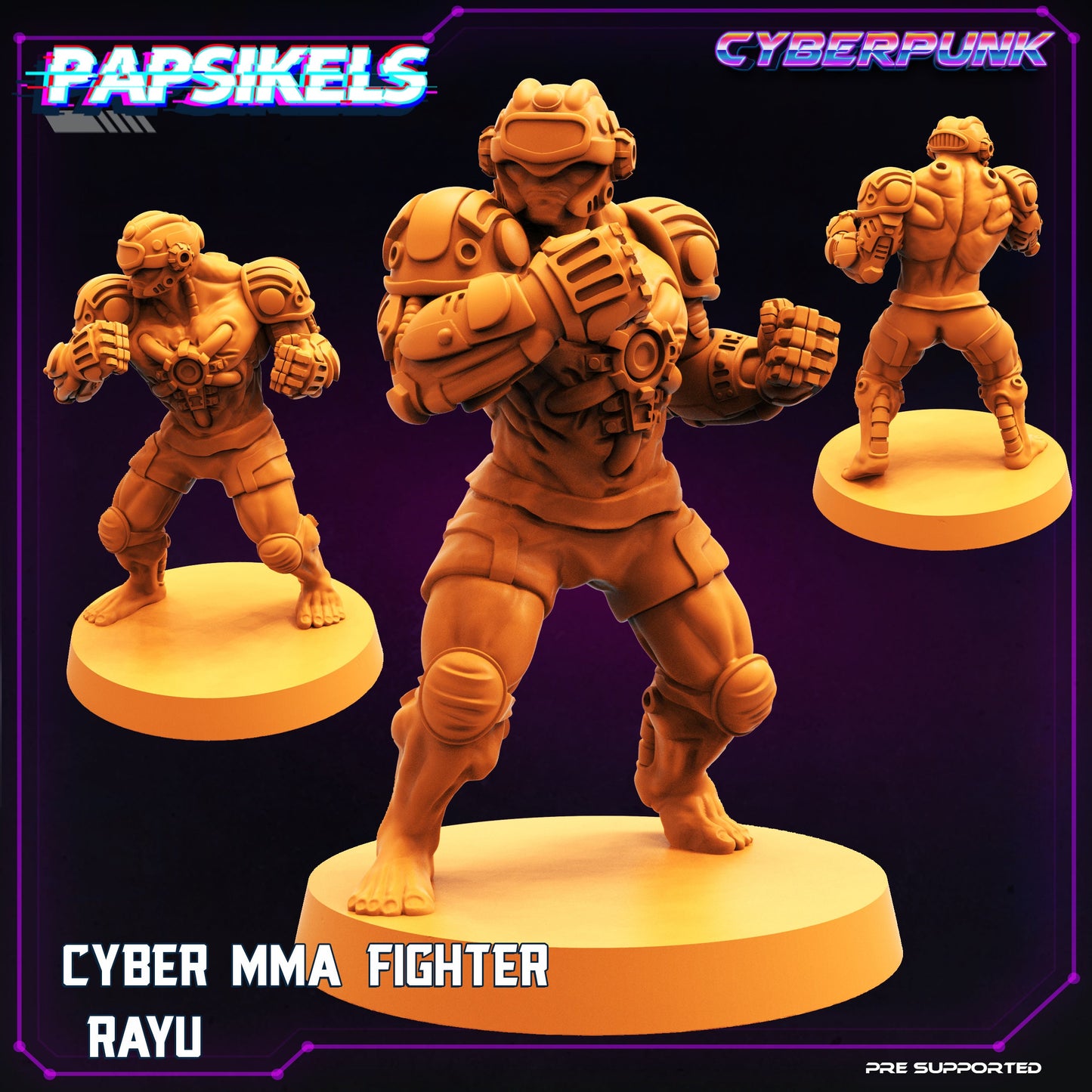 Cyber MMA Fighters by Papsikels Cyberpunk Miniatures