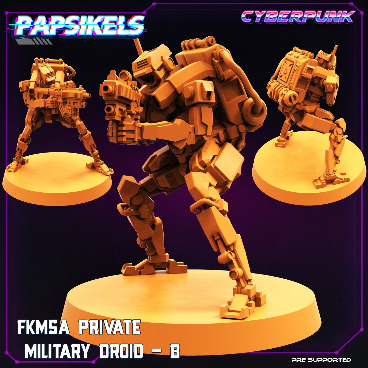 FKMSA Private Military Droids by Papsikels Cyberpunk Miniatures