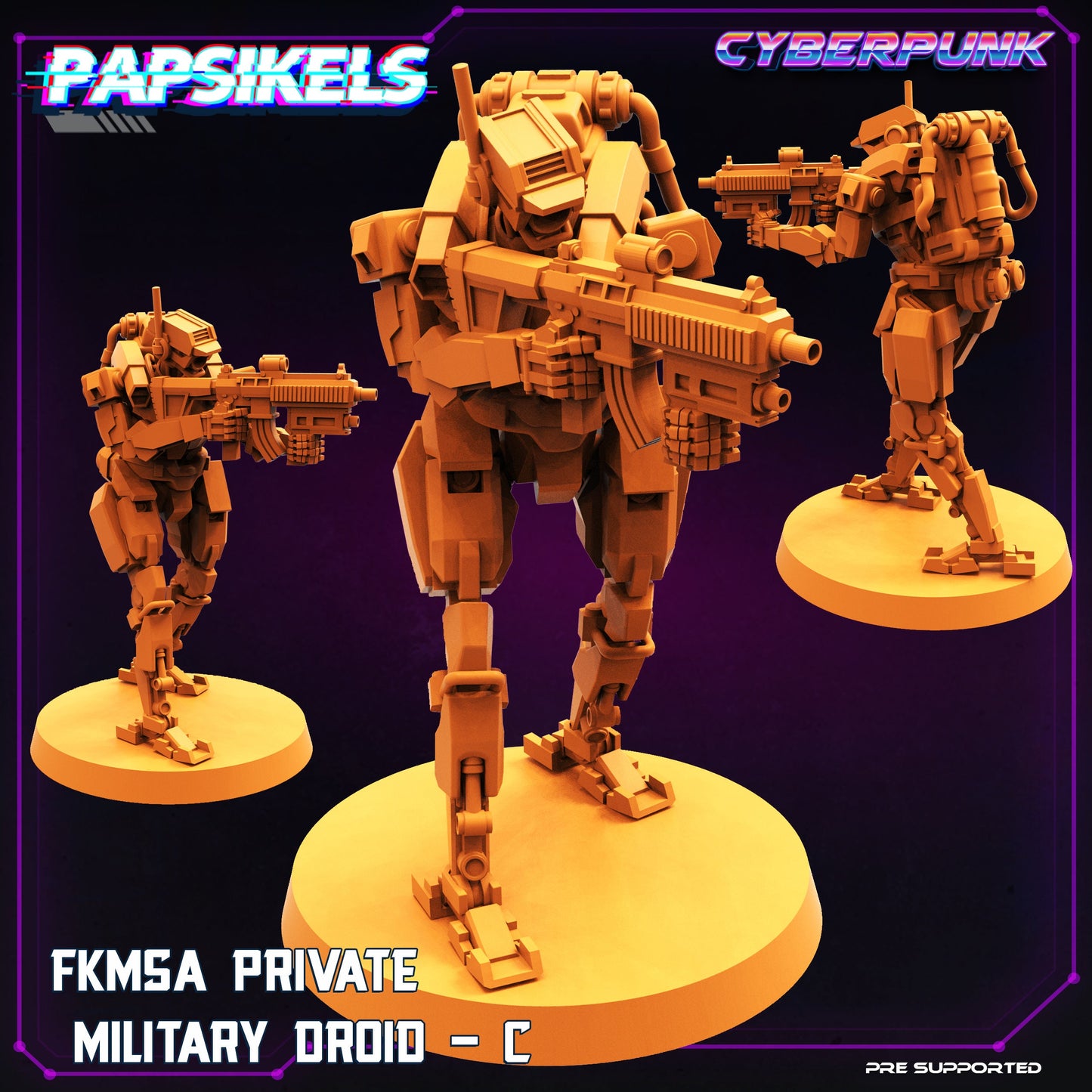 FKMSA Private Military Droids by Papsikels Cyberpunk Miniatures