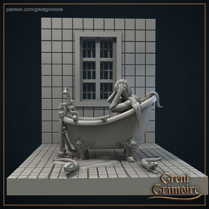 Alice in Bath from "Wicked Hills Asylum" by Great Grimoire Miniatures