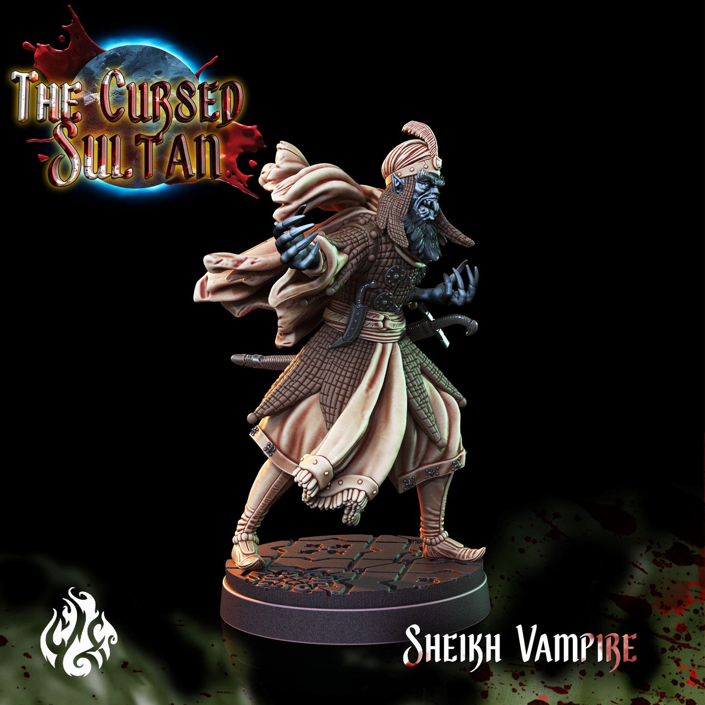 Sheikh Vampire from "Cursed Sultan" by Crippled God Foundry Miniatures