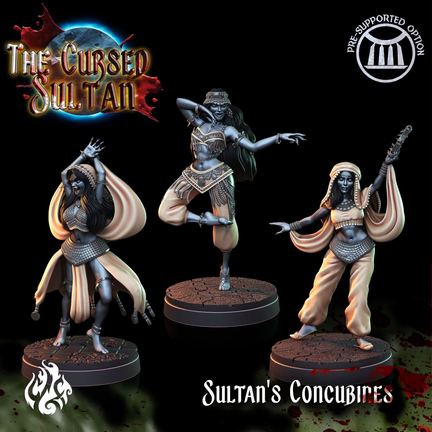 Sultan's Concubines from "Cursed Sultan" by Crippled God Foundry Miniatures