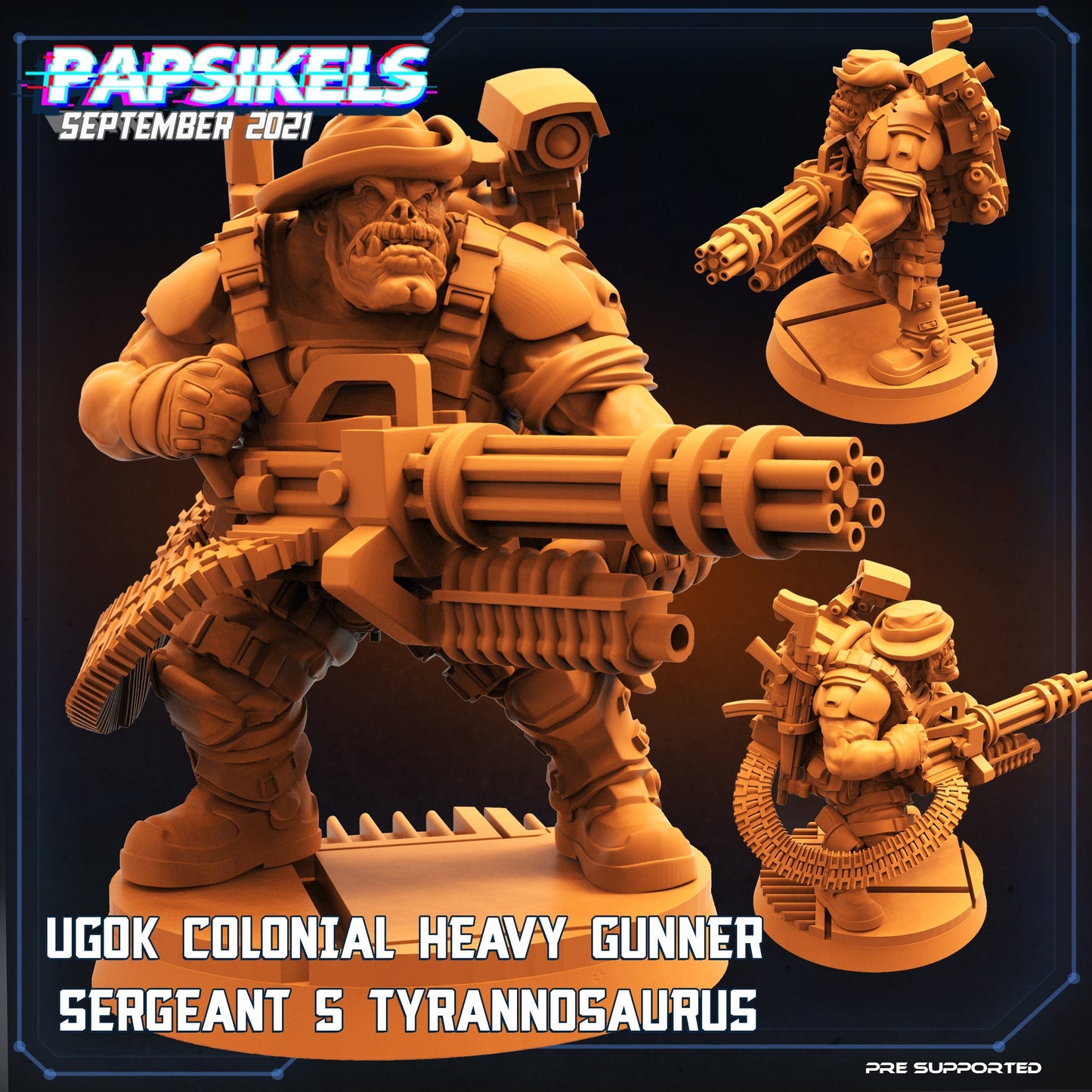 Ugok Ork Heavy Gunner Colonial Sergeant by Papsikels Miniatures 40K