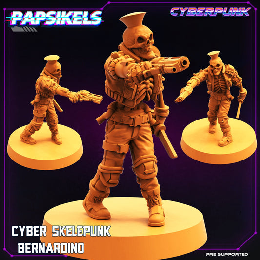 Cyber Skelepunk Bernardo by Papsikels Cyberpunk Miniatures