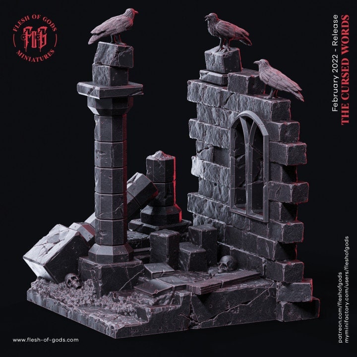 Terrain & Dungeon Dressings from "Cursed Words" by Flesh of Gods Miniatures