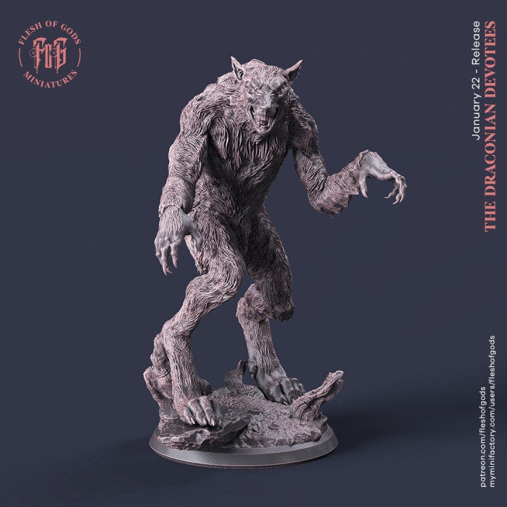 Werewolf from "Draconian Devotees" by Flesh of God Miniatures