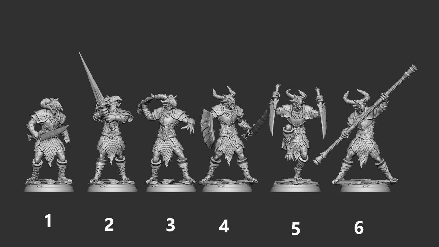 Dragonborn Warriors from "Hoard of the Green Dragon" by White Werewolf Tavern Miniautres