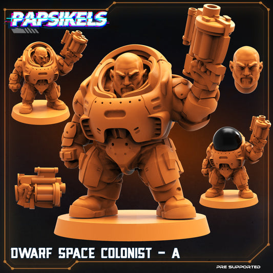 Dwarf Space Colonist Squad from "Skull Hunters" by Papsikels Miniatures