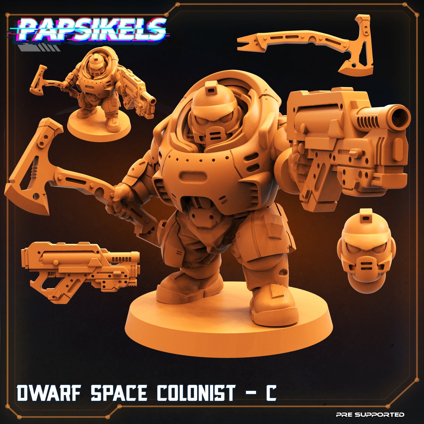 Dwarf Space Colonist Squad from "Skull Hunters" by Papsikels Miniatures