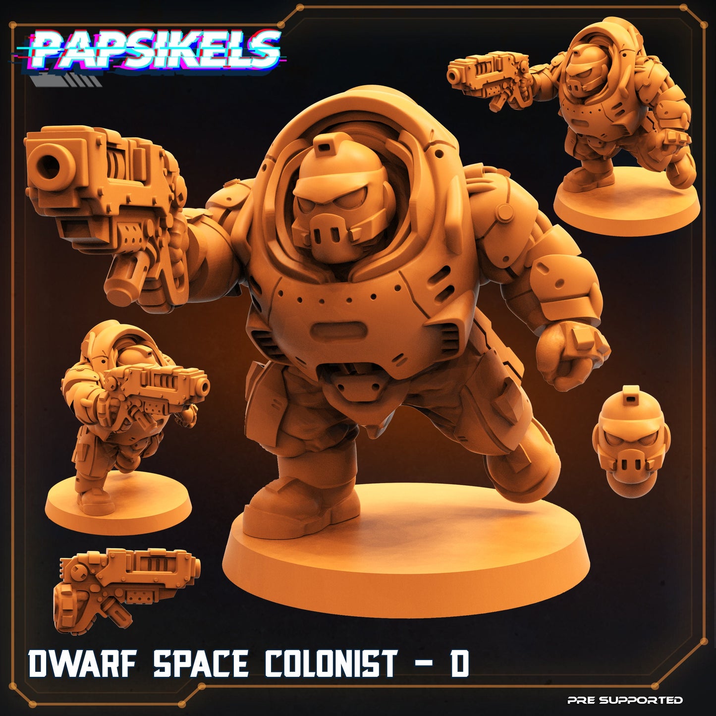 Dwarf Space Colonist Squad from "Skull Hunters" by Papsikels Miniatures