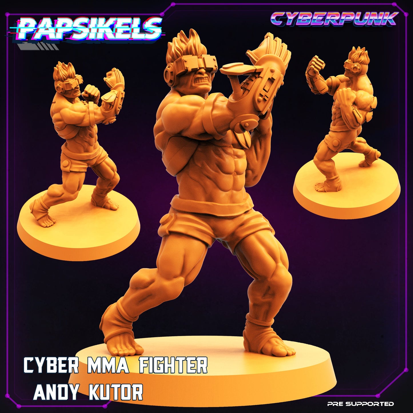 Cyber MMA Fighters by Papsikels Cyberpunk Miniatures