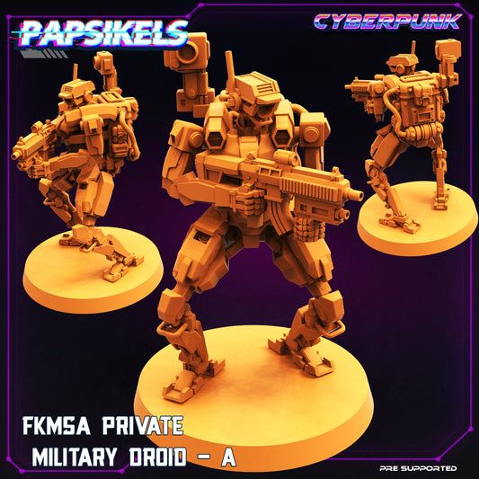 FKMSA Private Military Droids by Papsikels Cyberpunk Miniatures