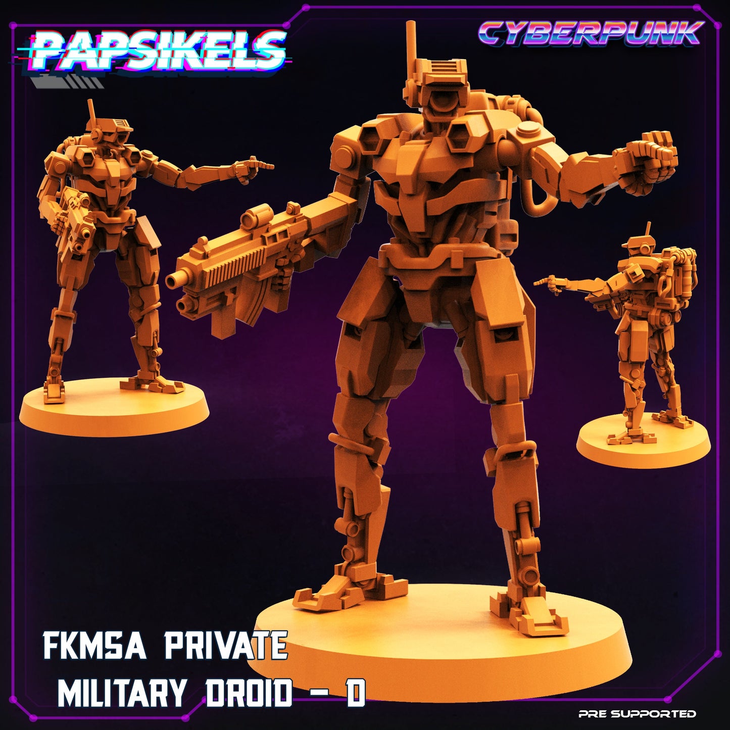 FKMSA Private Military Droids by Papsikels Cyberpunk Miniatures