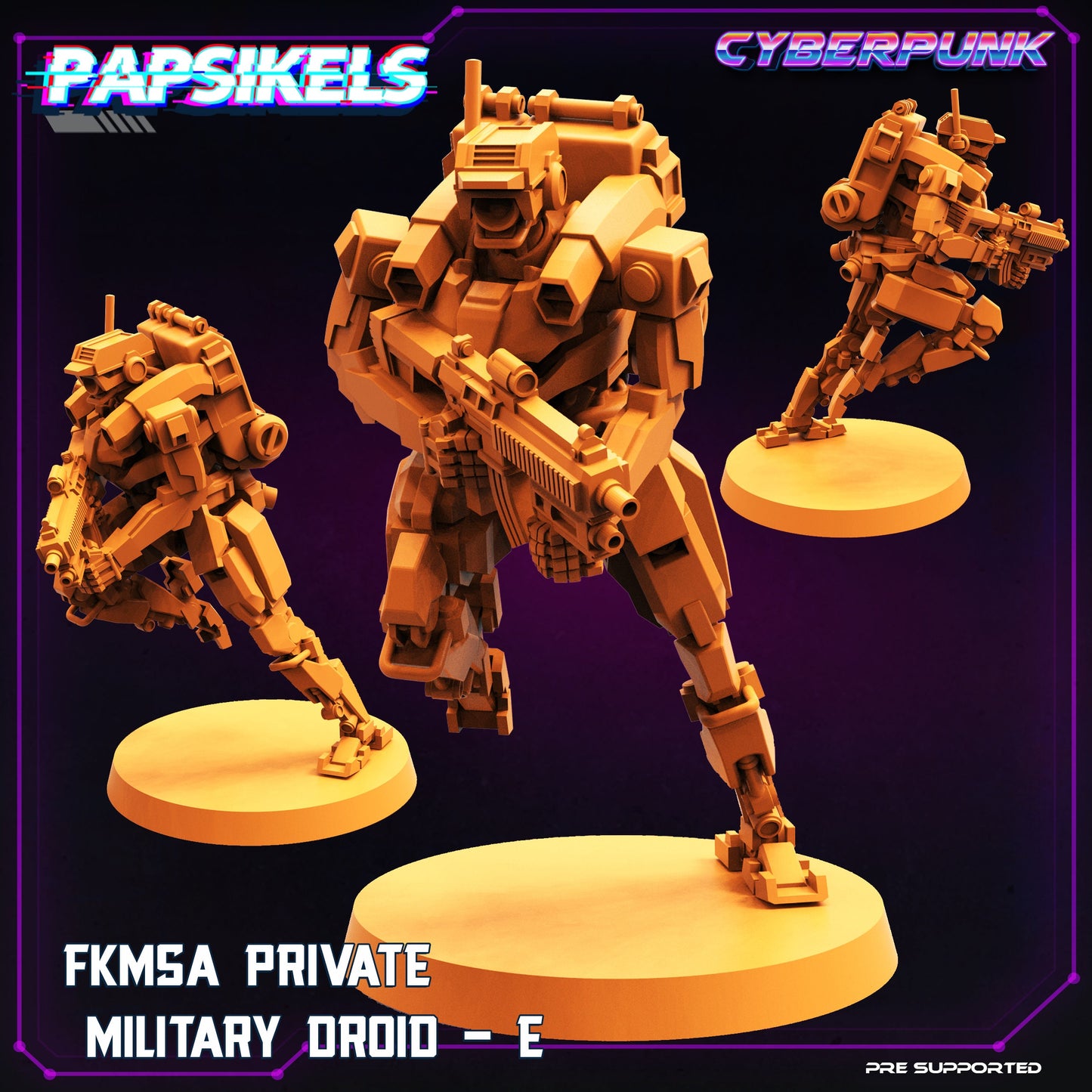 FKMSA Private Military Droids by Papsikels Cyberpunk Miniatures