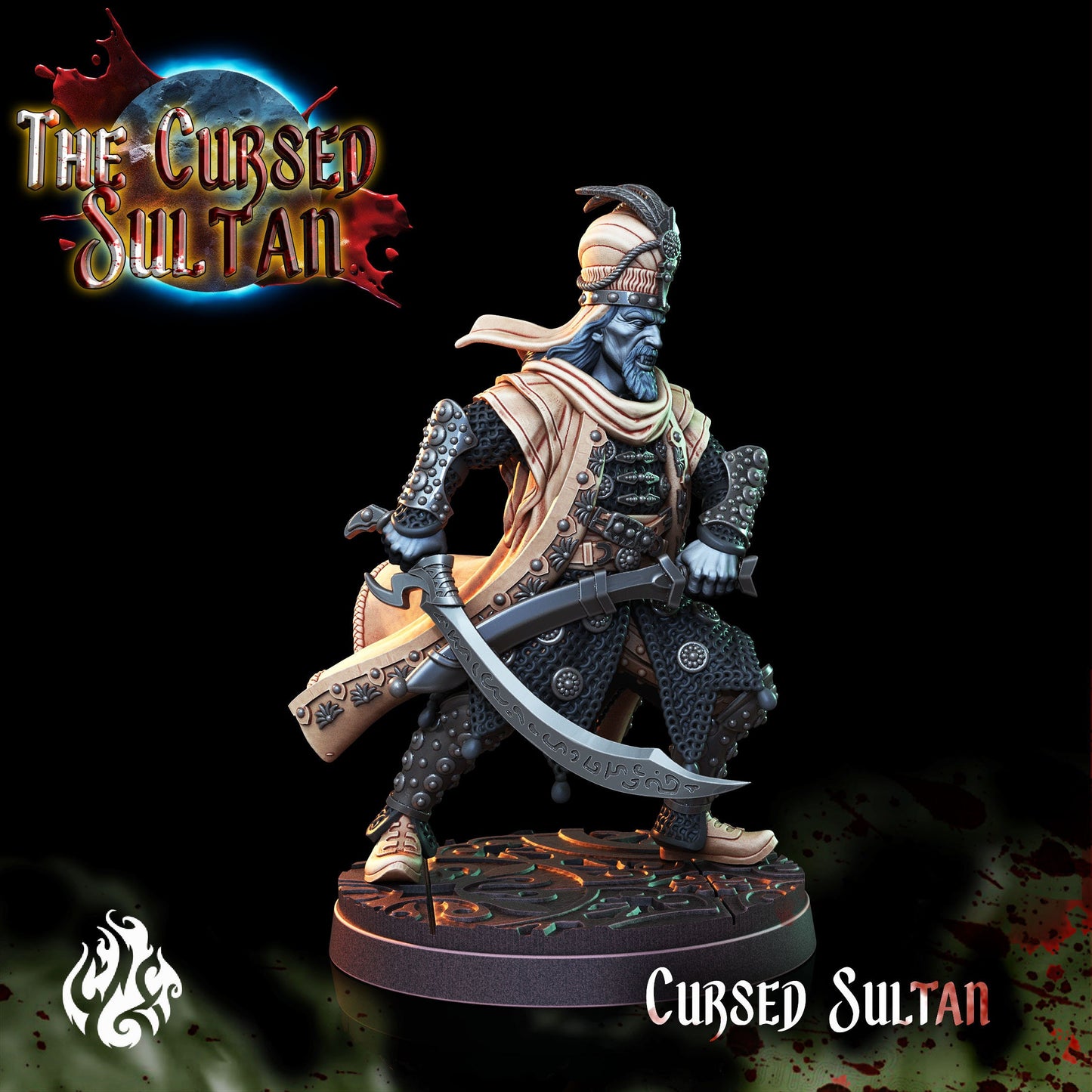 Cursed Sultan from "Cursed Sultan" by Crippled God Foundry Miniatures