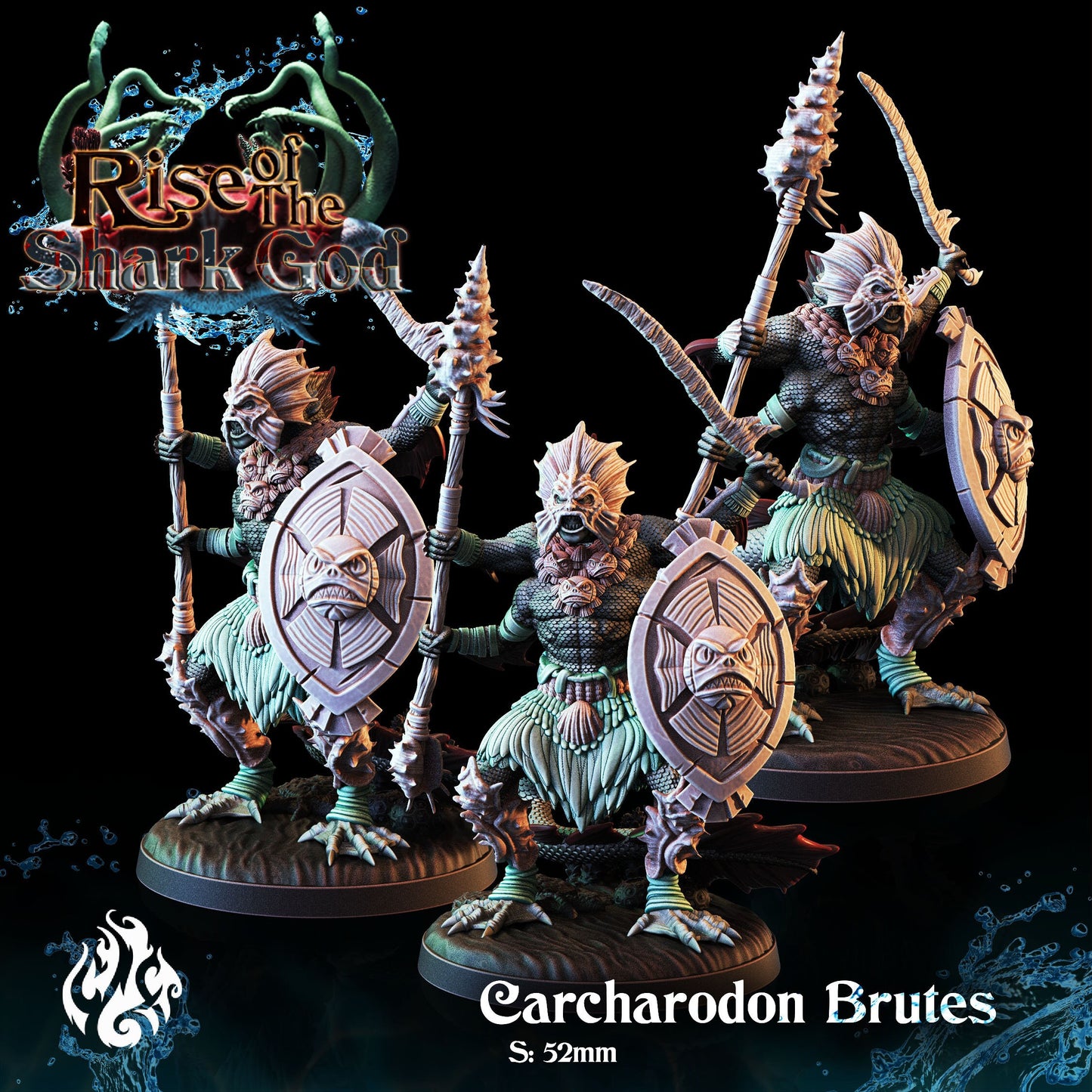 Carcharodon Brutes from "Rise of the Shark God" by Crippled God Foundry Miniatures