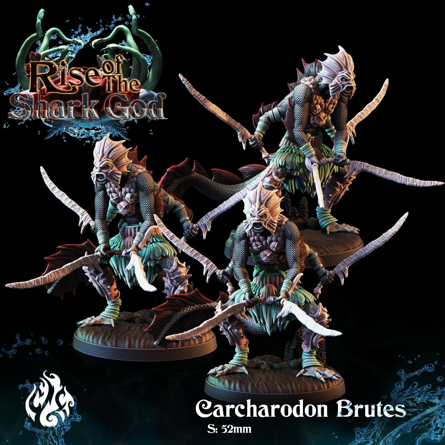 Carcharodon Brutes from "Rise of the Shark God" by Crippled God Foundry Miniatures