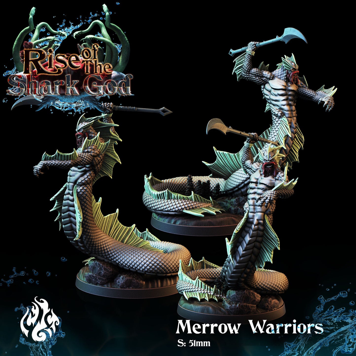 Merrow Warriors from "Rise of the Shark God" from Crippled God Foundry Miniatures