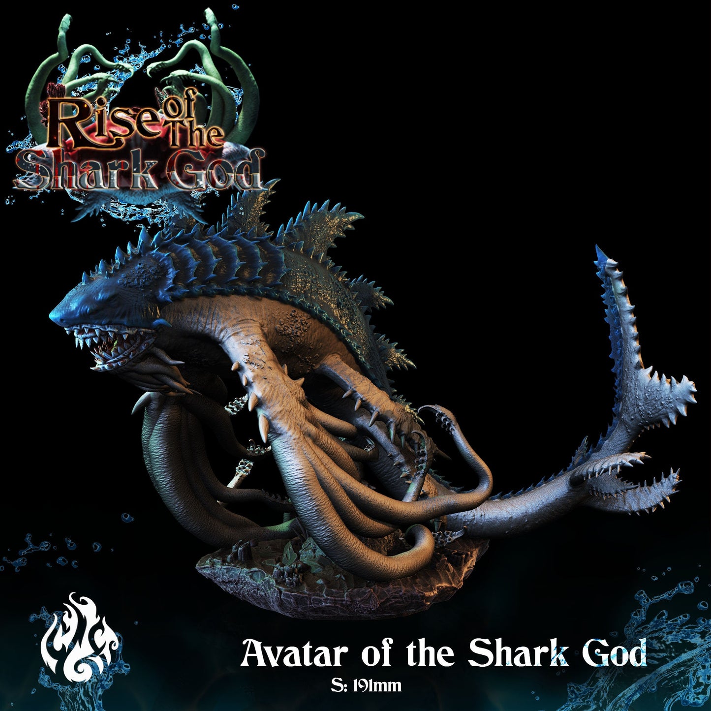 Avatar of the Shark God from "Rise of the Shark God" by Crippled God Foundry Miniatures