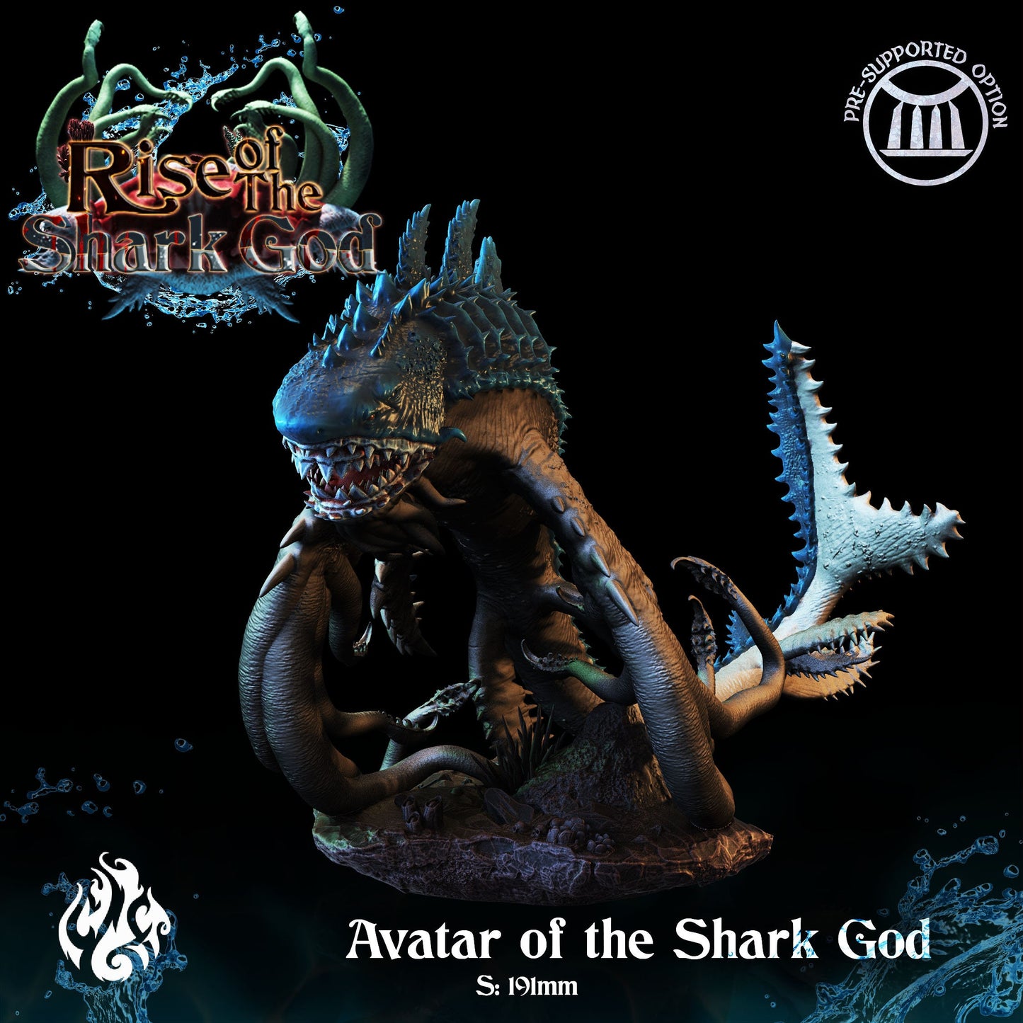 Avatar of the Shark God from "Rise of the Shark God" by Crippled God Foundry Miniatures