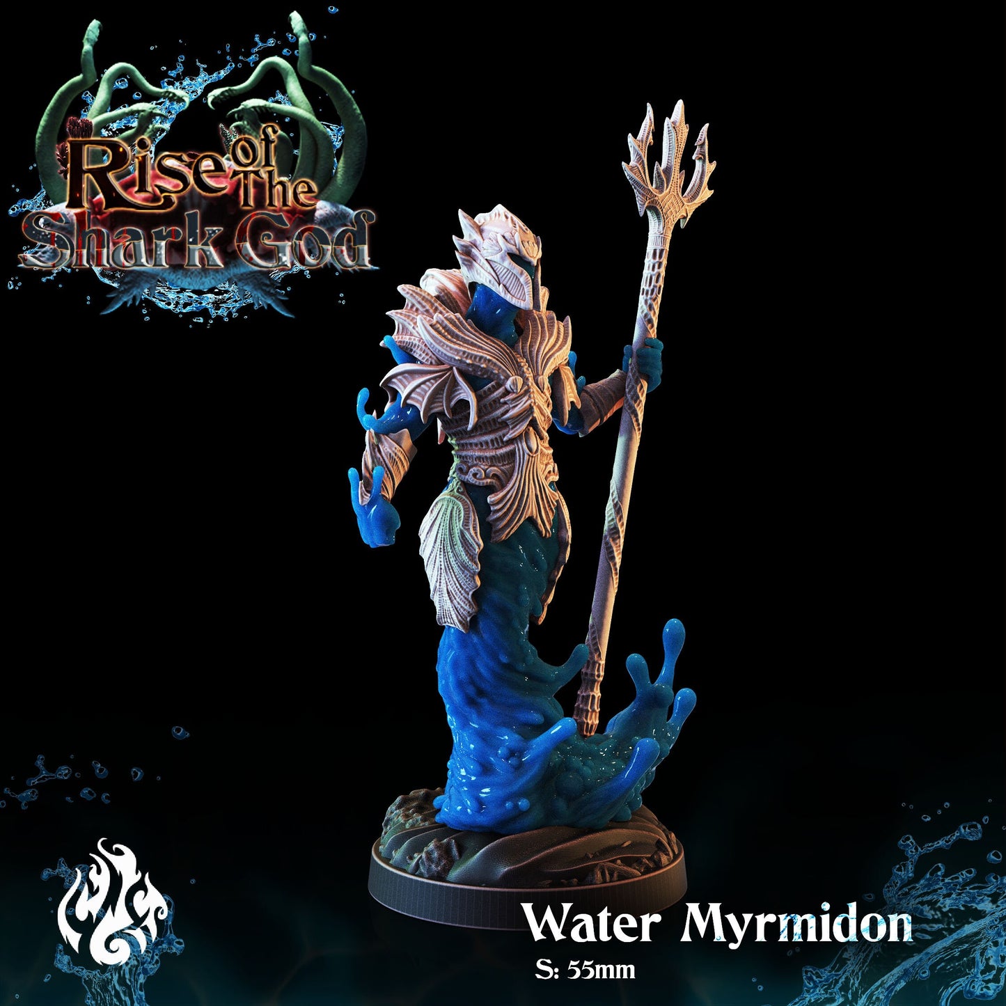 Water Myrmidon from "Rise of the Shark God" by Crippled God Foundry Miniatures