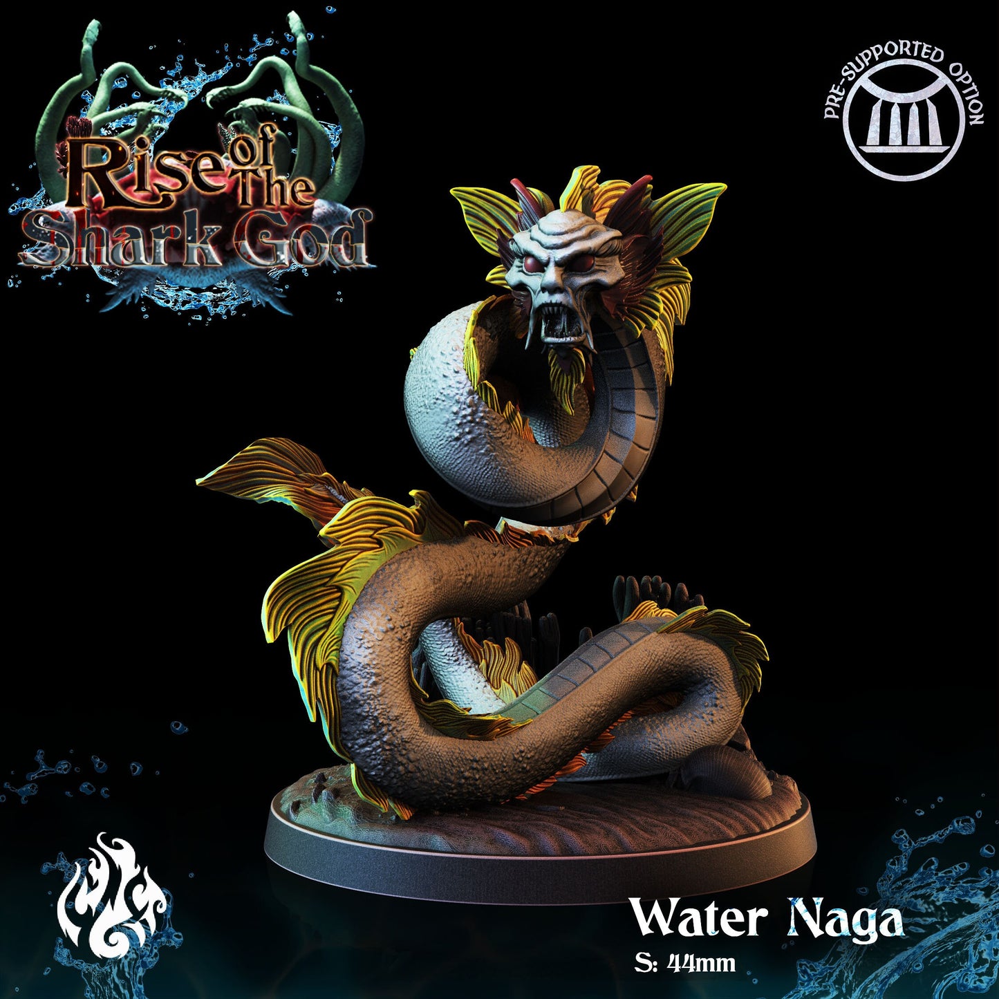 Water Naga from "Rise of the Shark God" by Crippled God Foundry Miniatures