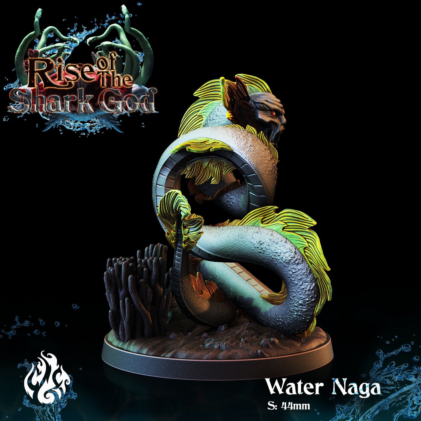 Water Naga from "Rise of the Shark God" by Crippled God Foundry Miniatures