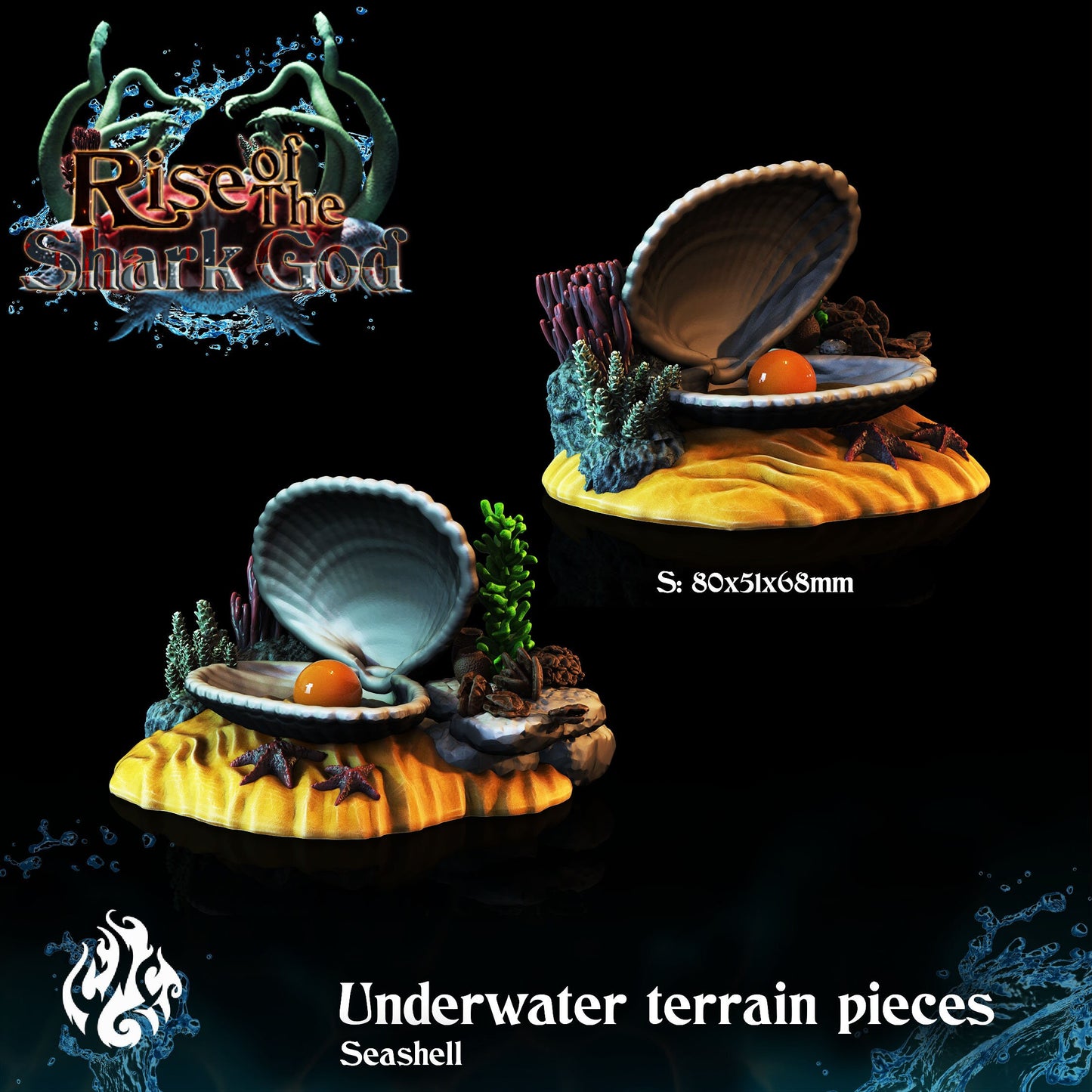 Under Water Terrain Pieces from "Rise of the Shark God" by Crippled God Foundry Miniatures