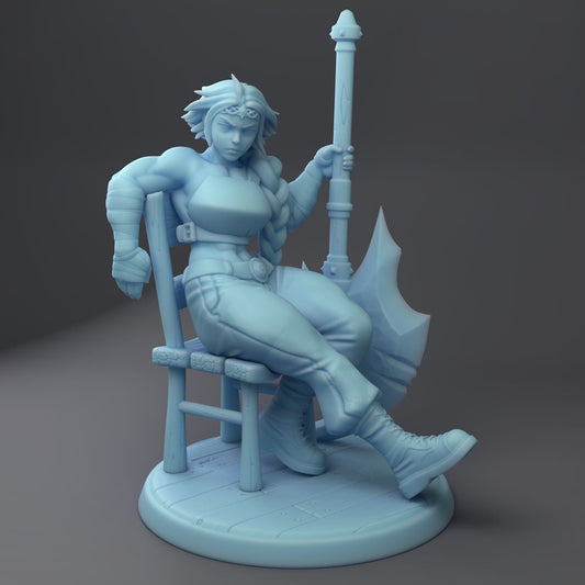 Millie the Barbarian from "Tavern Drinking Contest" by Twin Goddess Miniatures