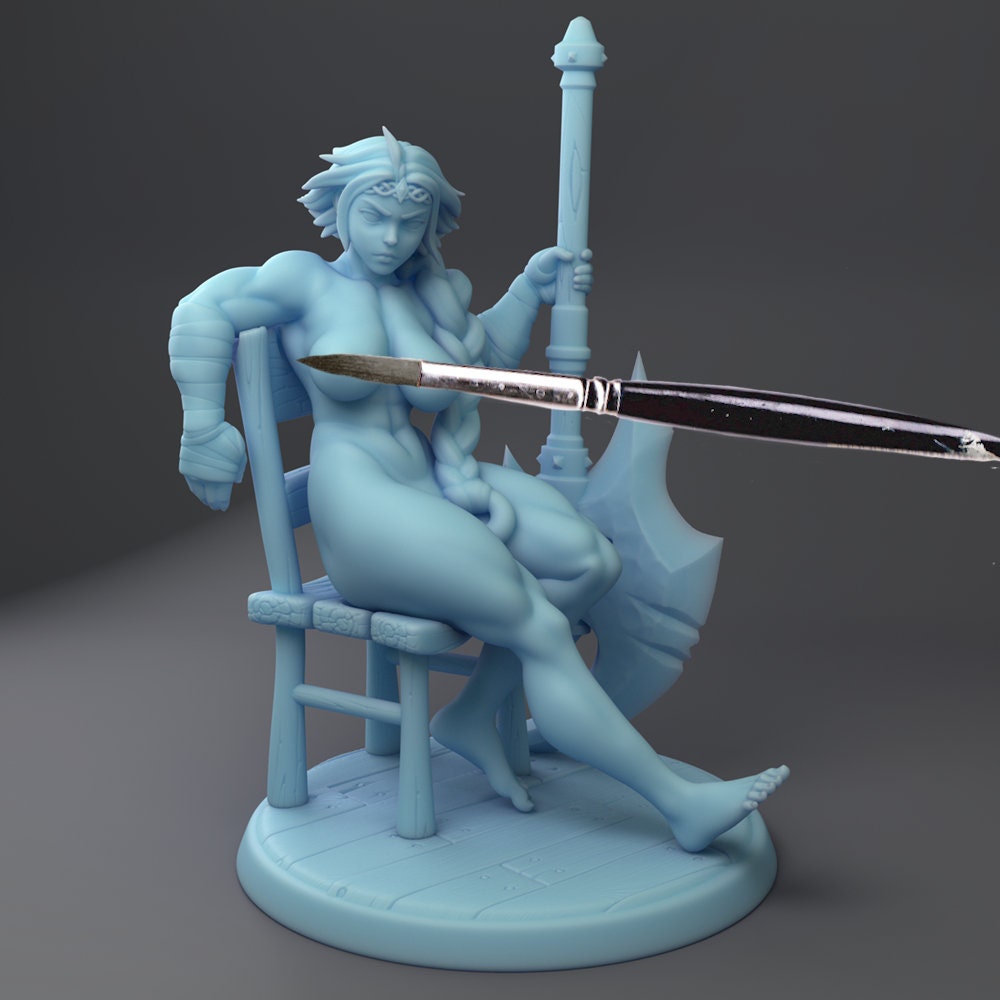 Millie the Barbarian from "Tavern Drinking Contest" by Twin Goddess Miniatures