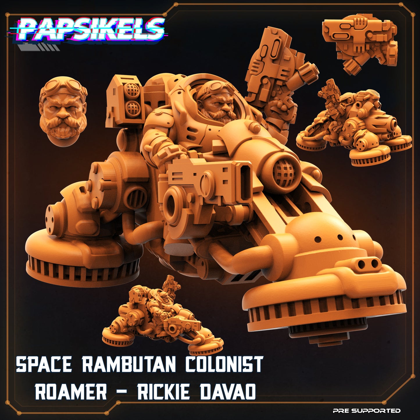 Dwarf Colonist Roamer Hover Trike by Papsikels Miniatures