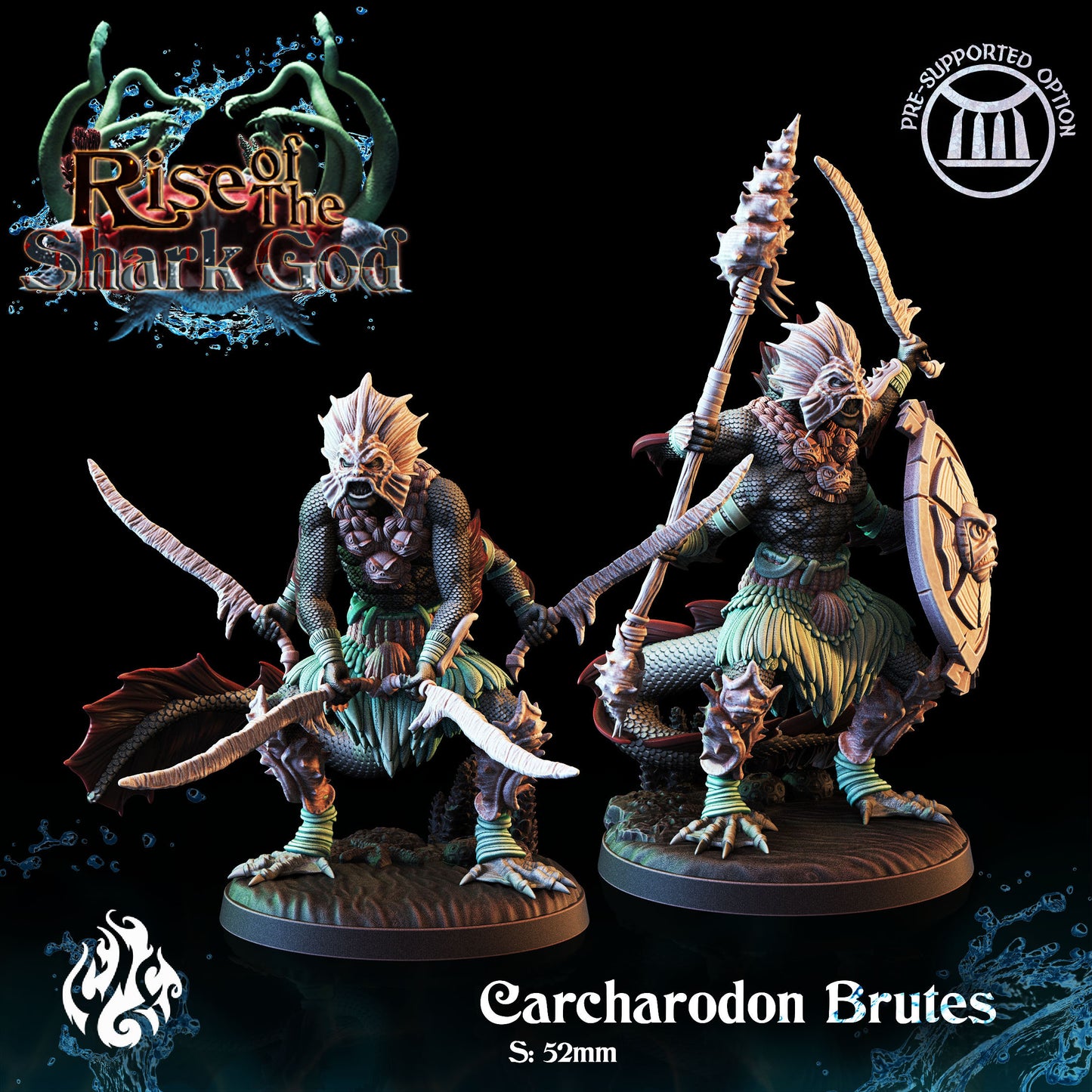 Carcharodon Brutes from "Rise of the Shark God" by Crippled God Foundry Miniatures