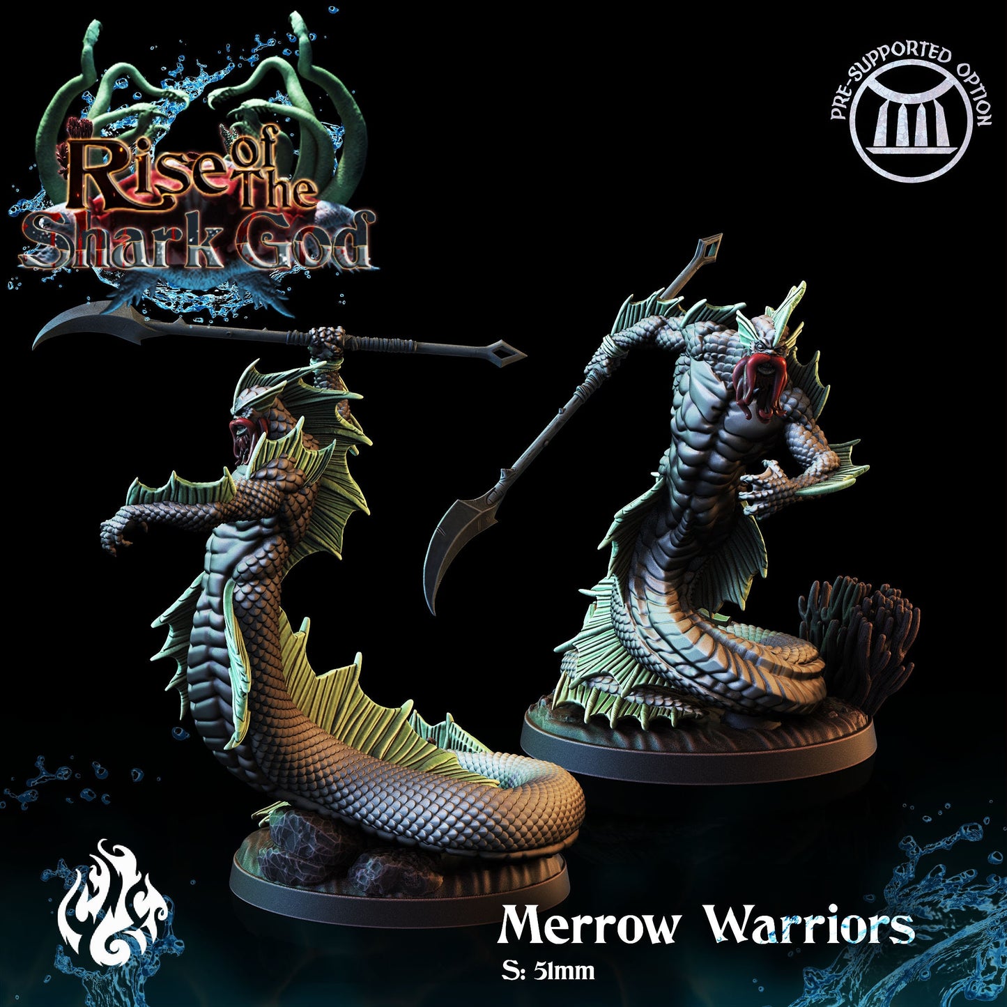 Merrow Warriors from "Rise of the Shark God" from Crippled God Foundry Miniatures