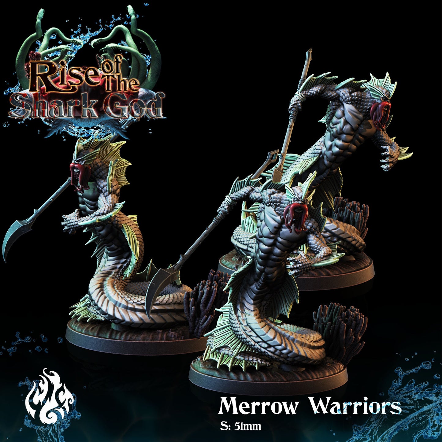 Merrow Warriors from "Rise of the Shark God" from Crippled God Foundry Miniatures