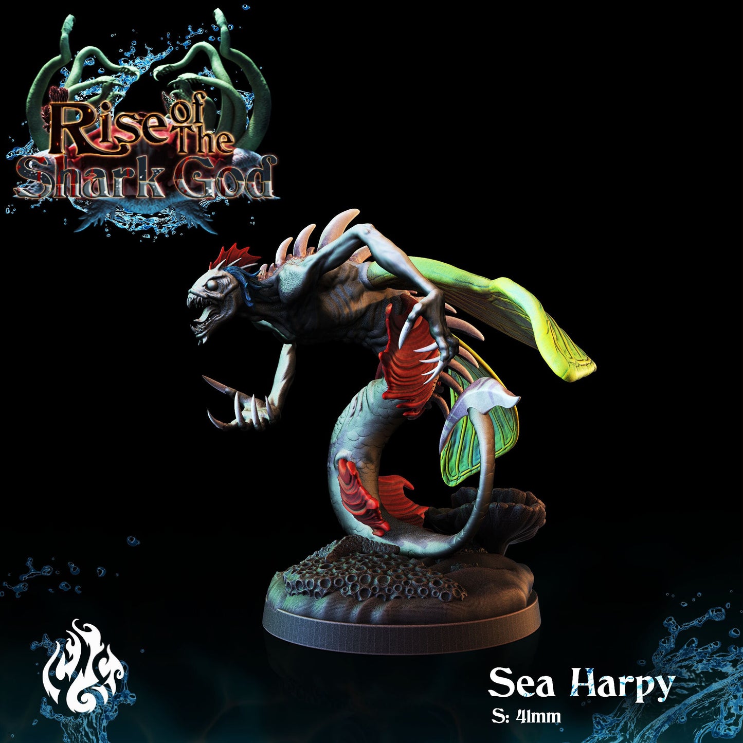 Sea Harpy from "Rise of the Shark God" by Crippled God Foundry Miniatures