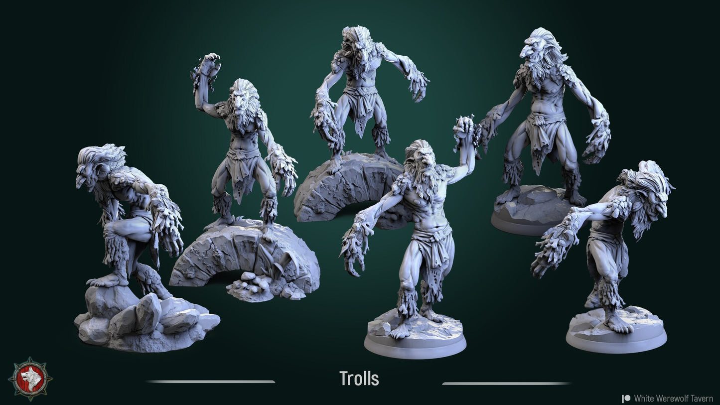 Trolls from "Unholy Trinity" by White Werewolf Tavern Miniatures