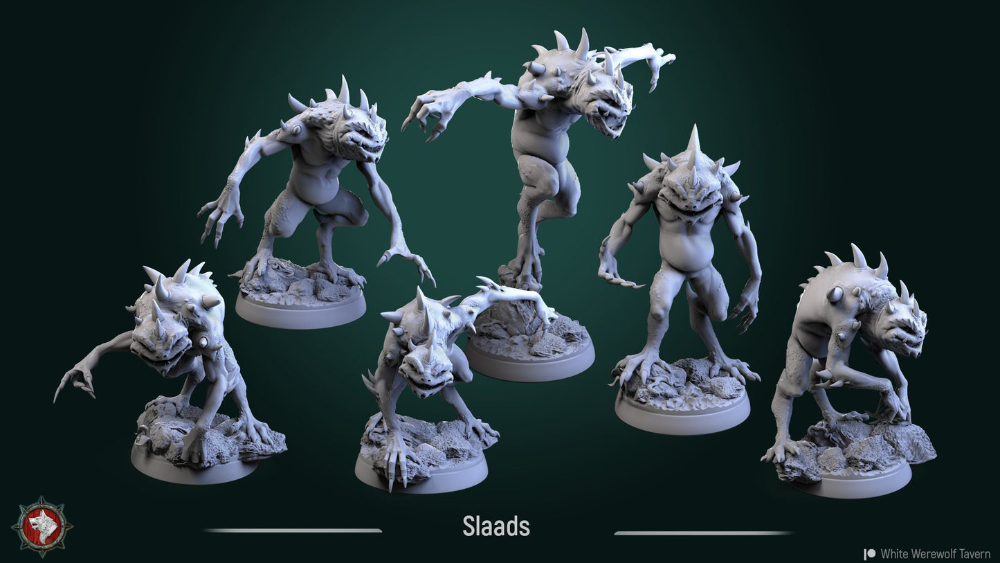 Slaads from "Unholy Trinity" by White Werewolf Tavern Miniatures