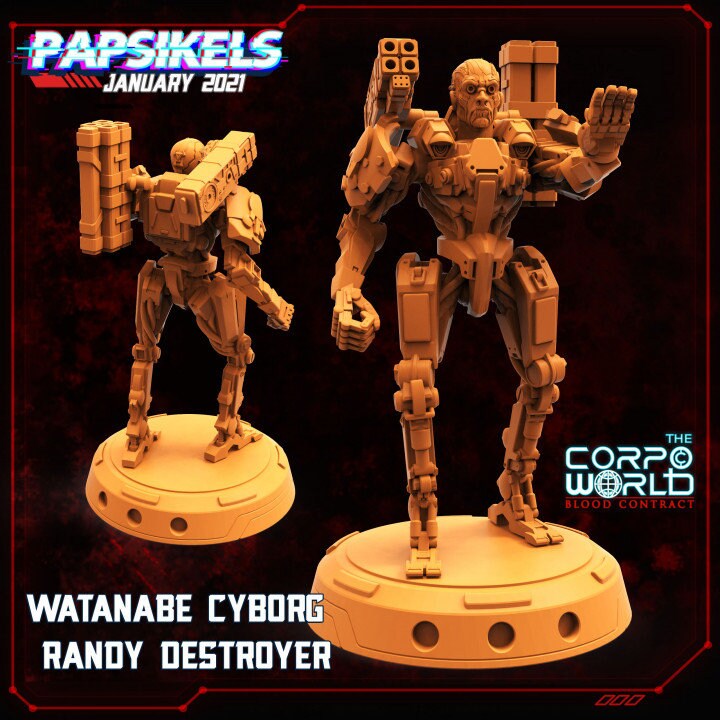 Cyborg Randy Destroyer by Papsikels Miniatures