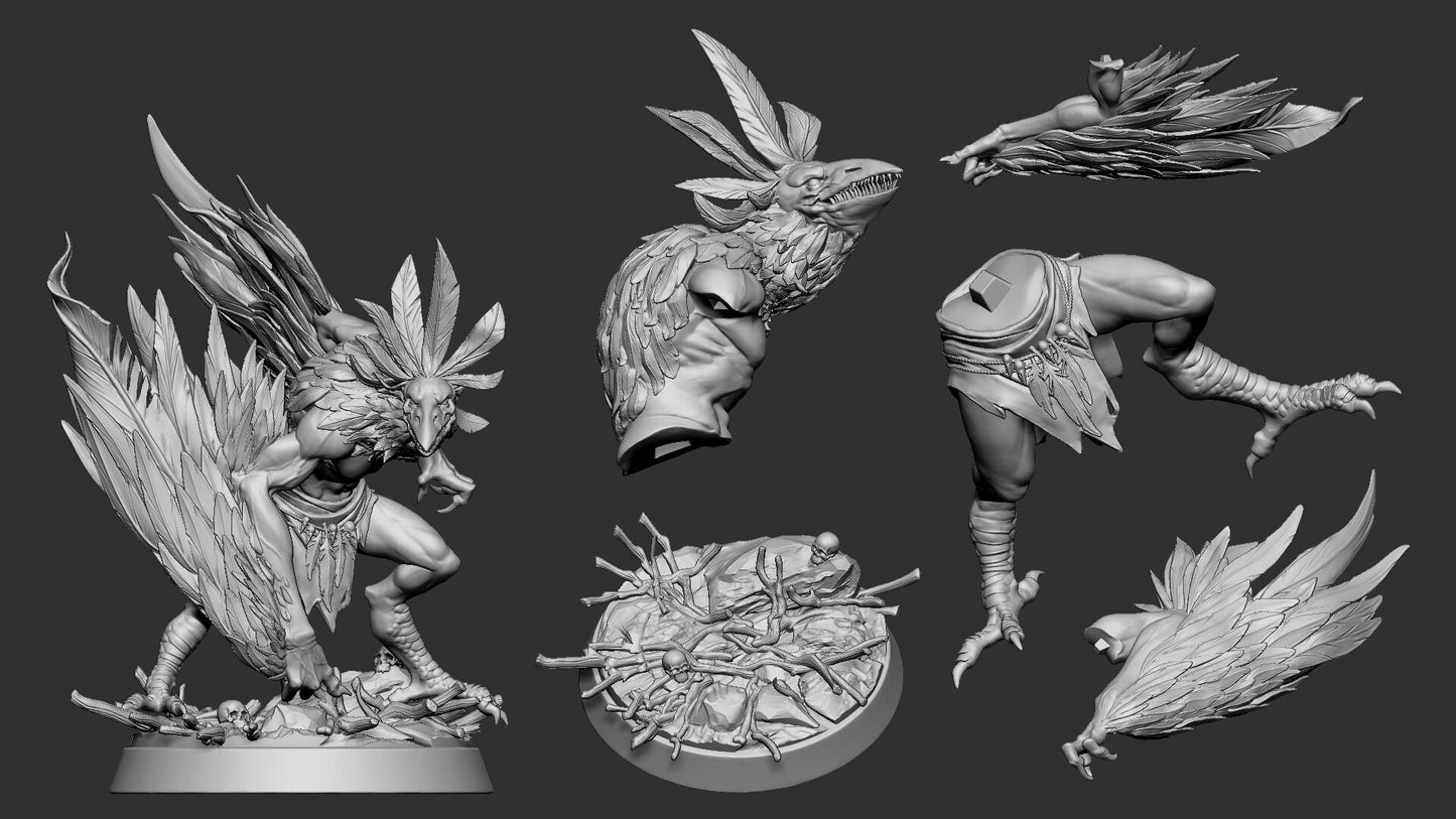 Aarakocra Monster from "Winged Warriors" by White Werewolf Tavern Miniatures