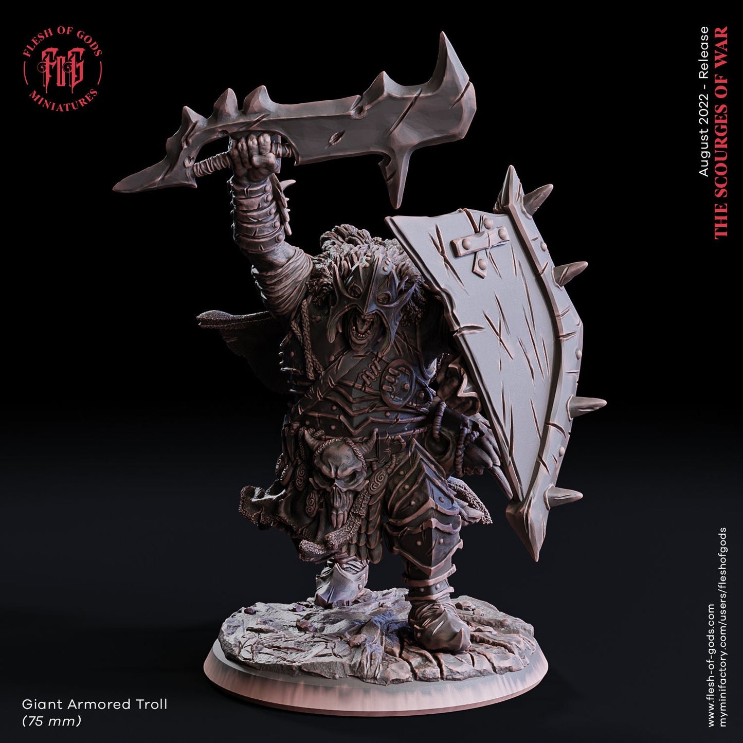 Armored Troll from "Scourges of War" by Flesh of Gods Miniatures